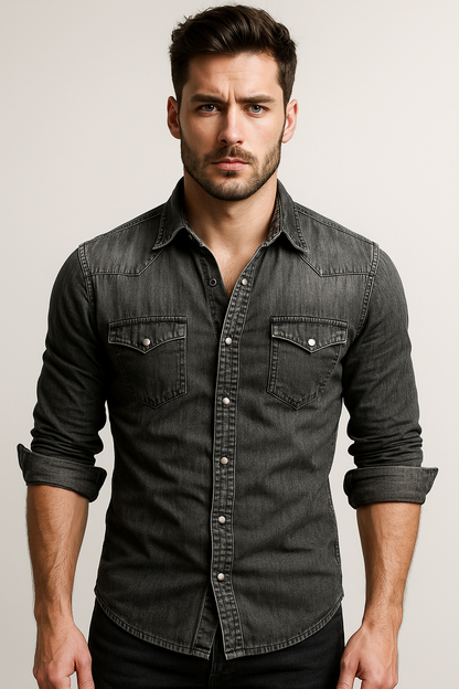 Maxime - Løs jeansskjorte for menn