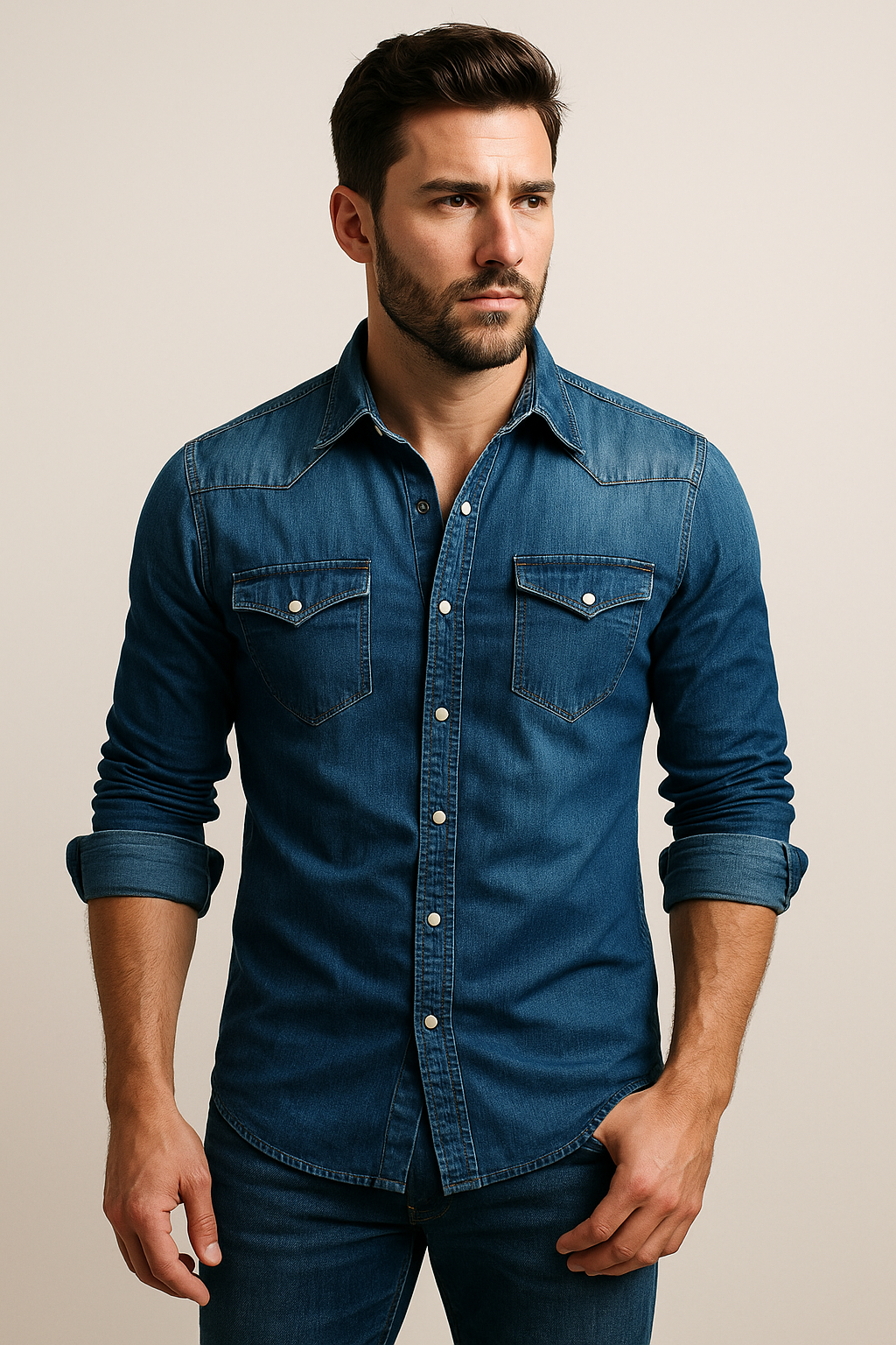 Maxime - Løs jeansskjorte for menn