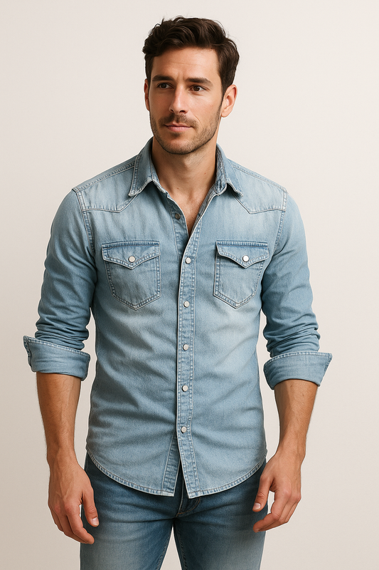 Maxime - Løs jeansskjorte for menn