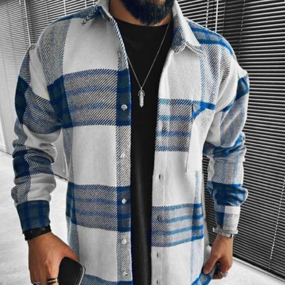 Ben – Kariert Overshirt med Brystlomme for Menn