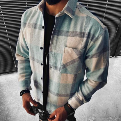 Ben – Kariert Overshirt med Brystlomme for Menn