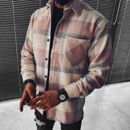 Ben – Kariert Overshirt med Brystlomme for Menn