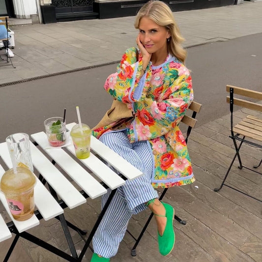 Elena – Jakke med Blomstermønster