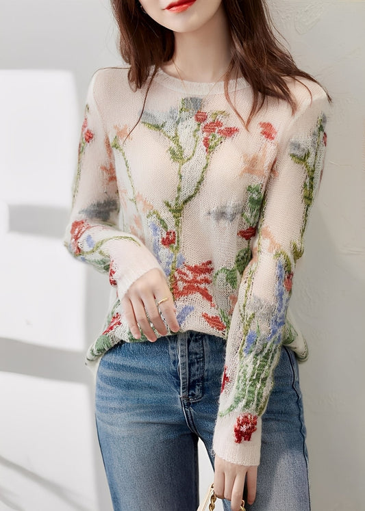 Gisselle - Elegant genser med blomstermønster for damer