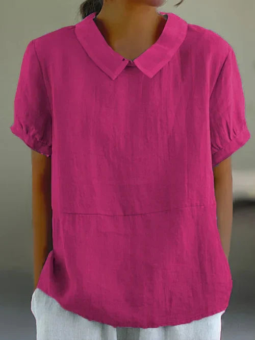 Lina – Linbluse med Peter Pan-krage