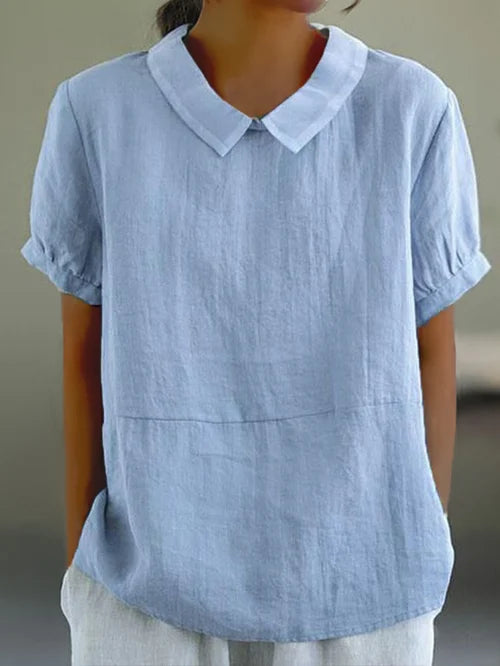 Lina – Linbluse med Peter Pan-krage