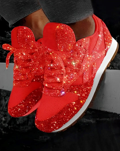 Ross – Glitrende sneakers med platåsåle