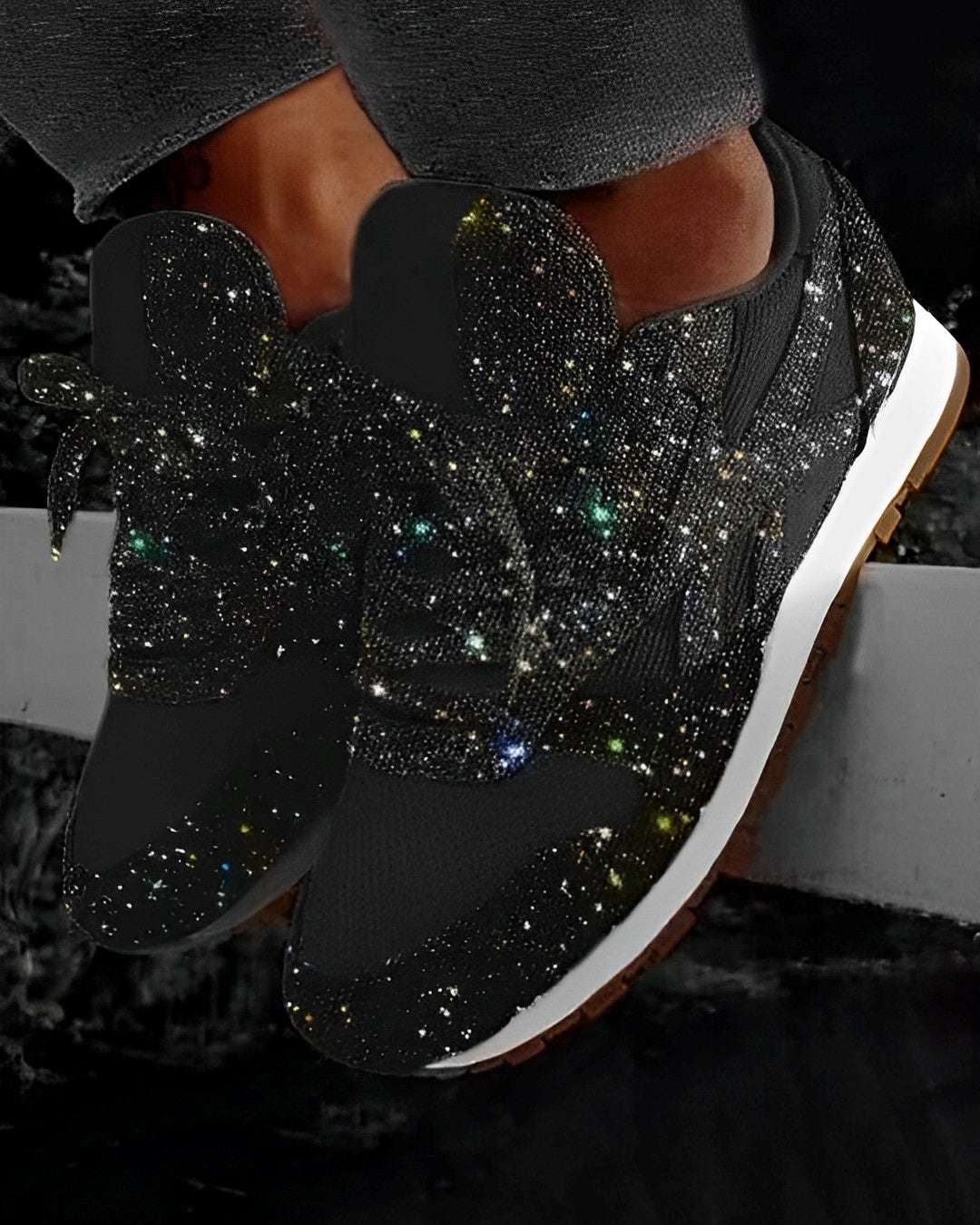 Ross – Glitrende sneakers med platåsåle