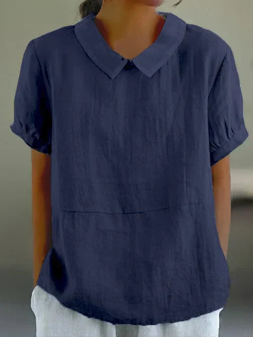 Lina – Linbluse med Peter Pan-krage