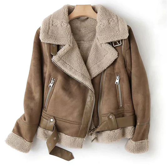 Macie – Skinnjakke med Sherpa-fôr