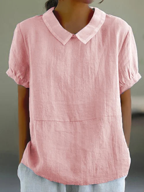 Lina – Linbluse med Peter Pan-krage