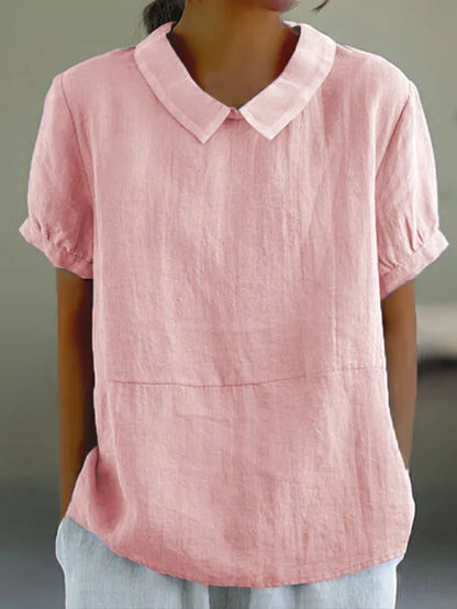 Lina – Linbluse med Peter Pan-krage