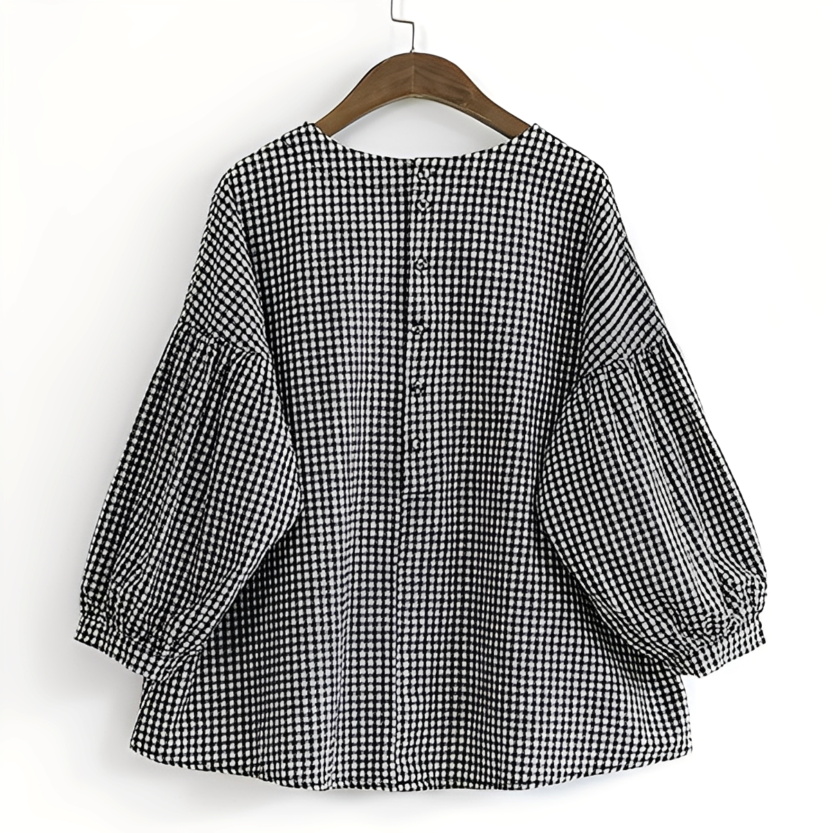 Tahlia - Tilfeldig rutete damebluse med asymmetrisk stil
