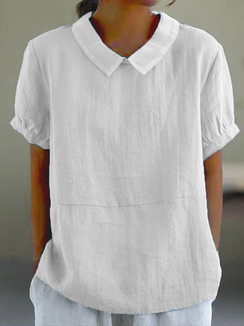 Lina – Linbluse med Peter Pan-krage