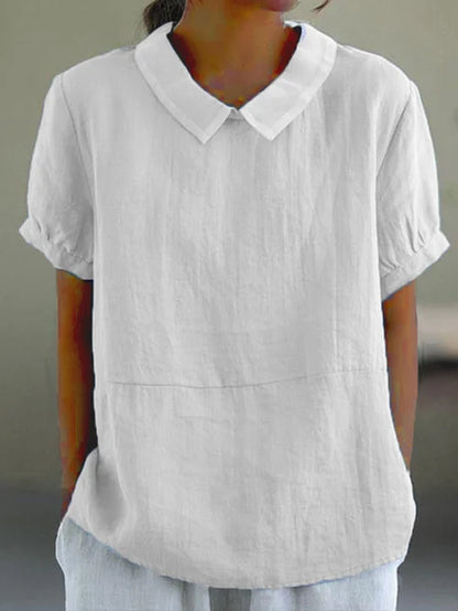 Lina – Linbluse med Peter Pan-krage
