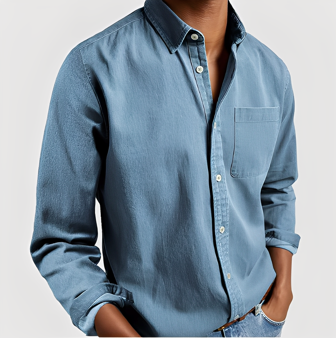 Maxime - Tøff Jeansskjorte Myk Blanding