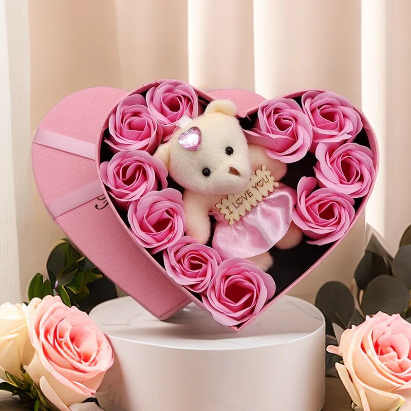 Hjerteform – Rosebamse Gaveeske Valentinsdag