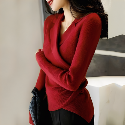 Myrtle - Klassisk asymmetrisk damegenser med smal passform