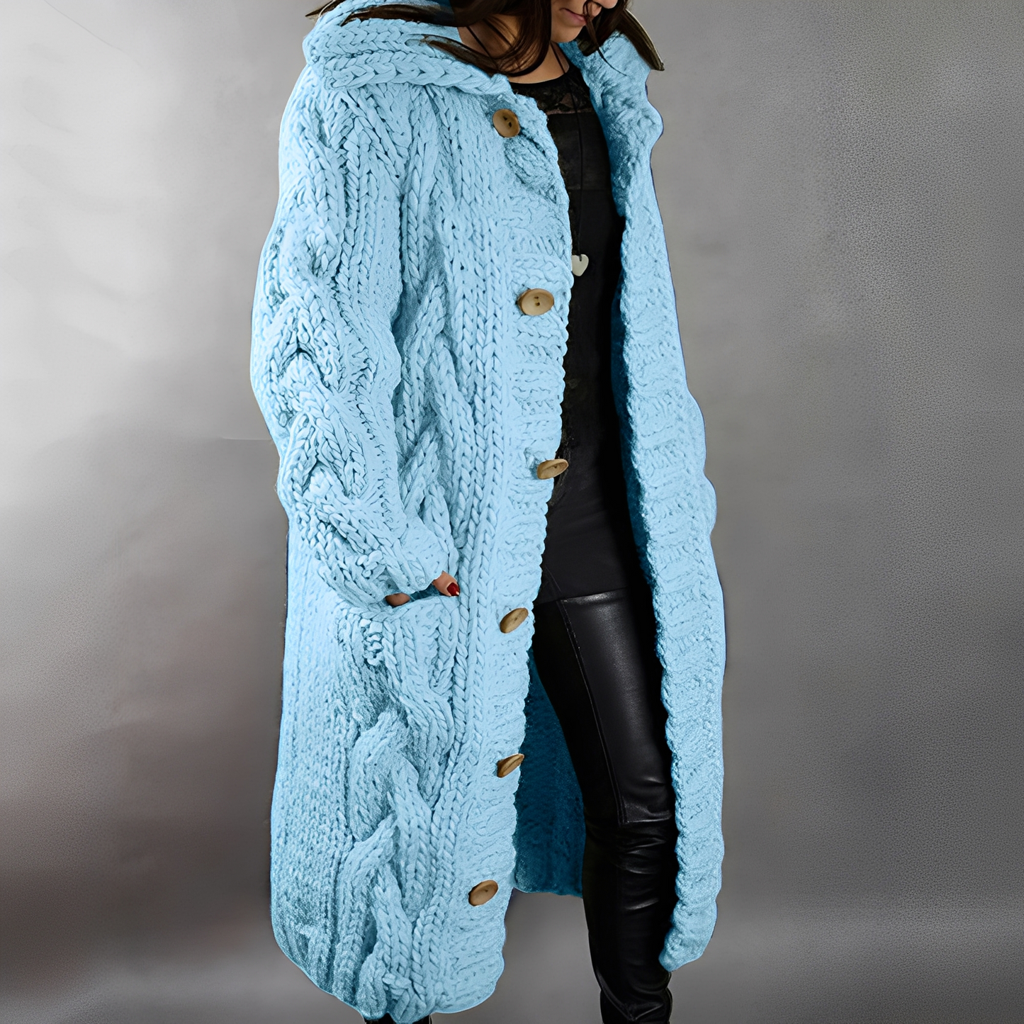 Arielle - Stilig, løs lang ullcardigan for damer