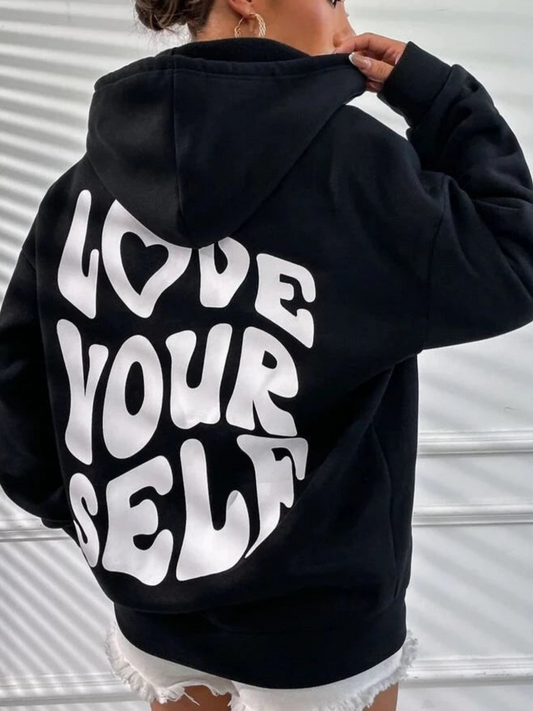 Lovely – Bomulls-hettegenser med statement-stil