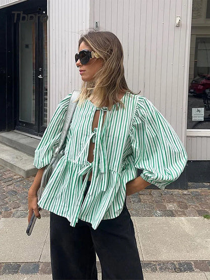 Marta – Bluse med Striper