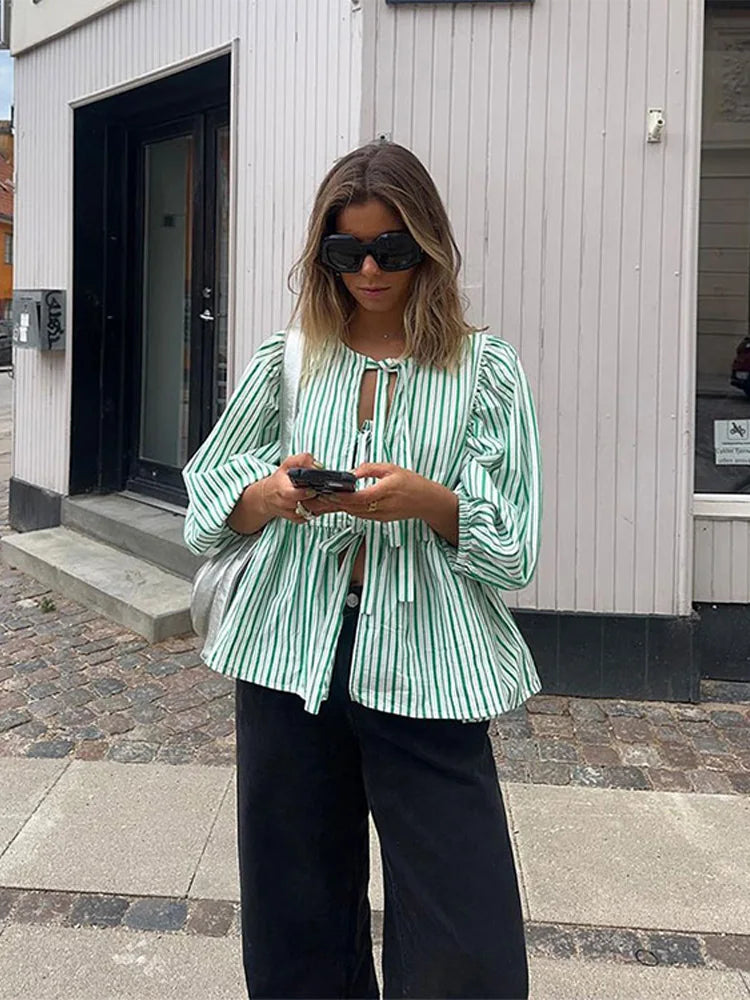 Marta – Bluse med Striper