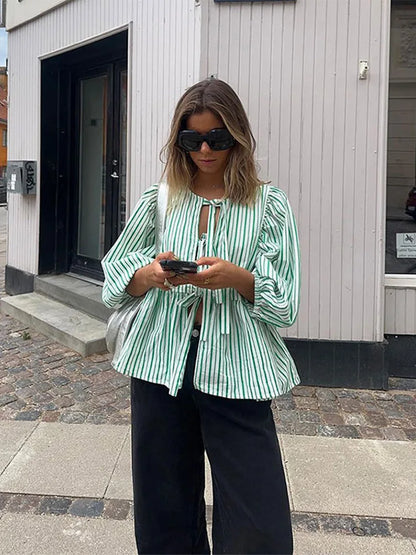 Marta – Bluse med Striper