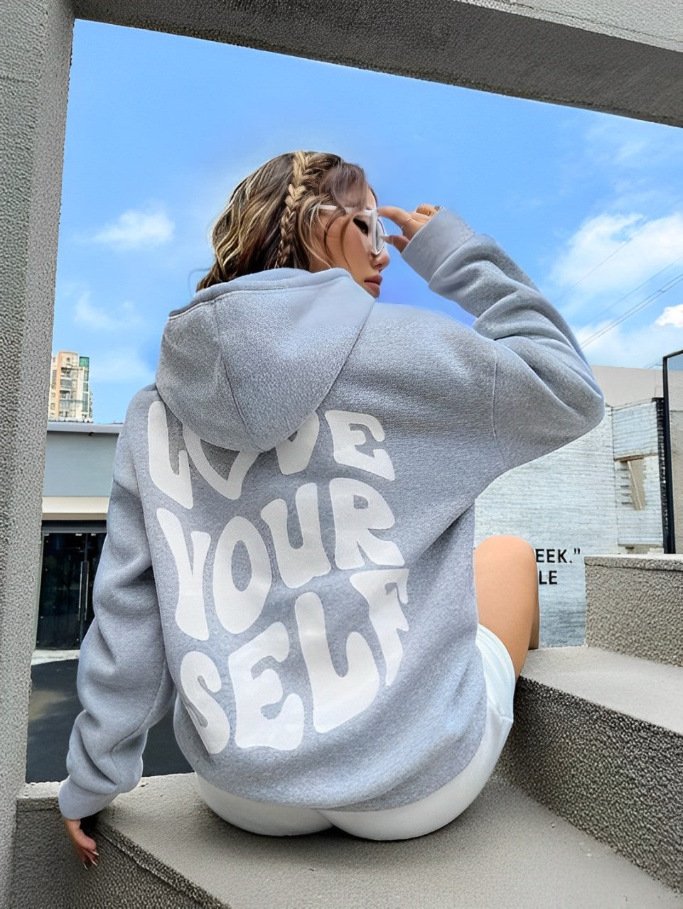 Daria – Trykt Bomull-Hoodie
