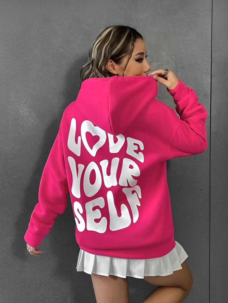 Daria – Trykt Bomull-Hoodie