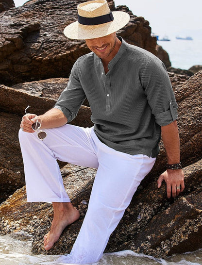 Cormac – Lin-skjorte med lange ermer for herrer