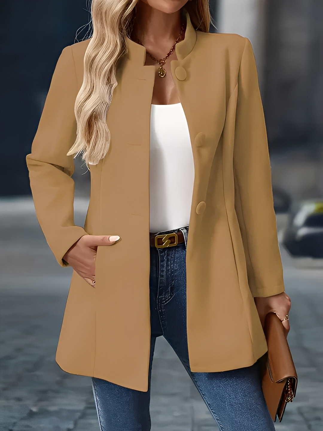 Cornélie - Varm vinterfrakk med knapper for kvinner