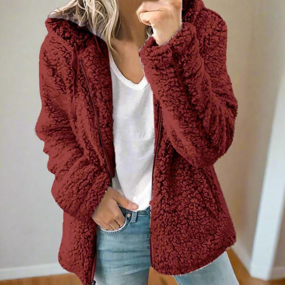 Celandine – Teddypelsfrakk med hette