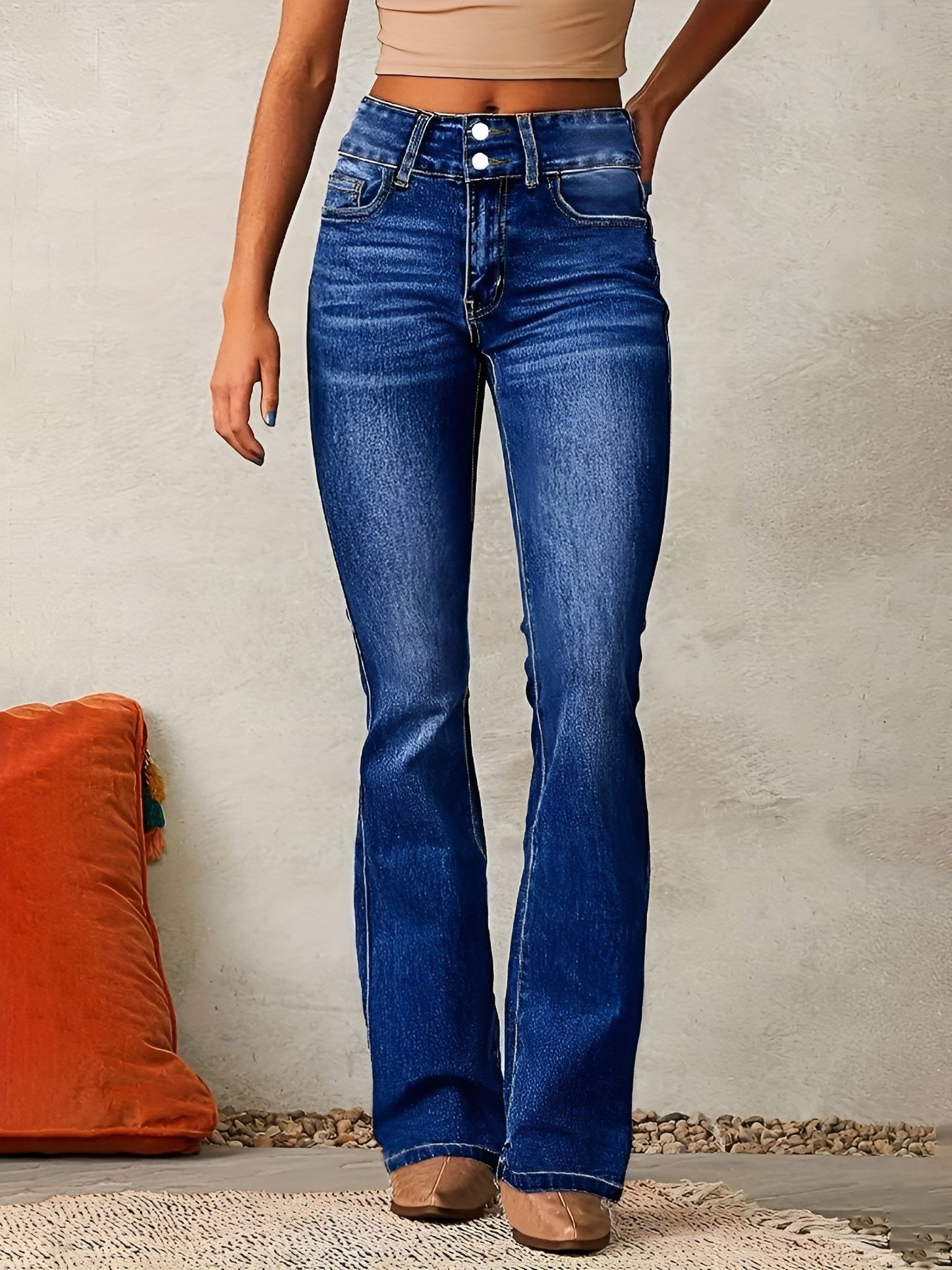 Neely - Tilfeldige jeans med høy midje for kvinner
