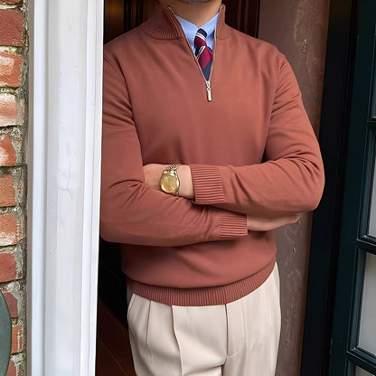 Osbert - Elegant strikkegenser med glidelås for herrer