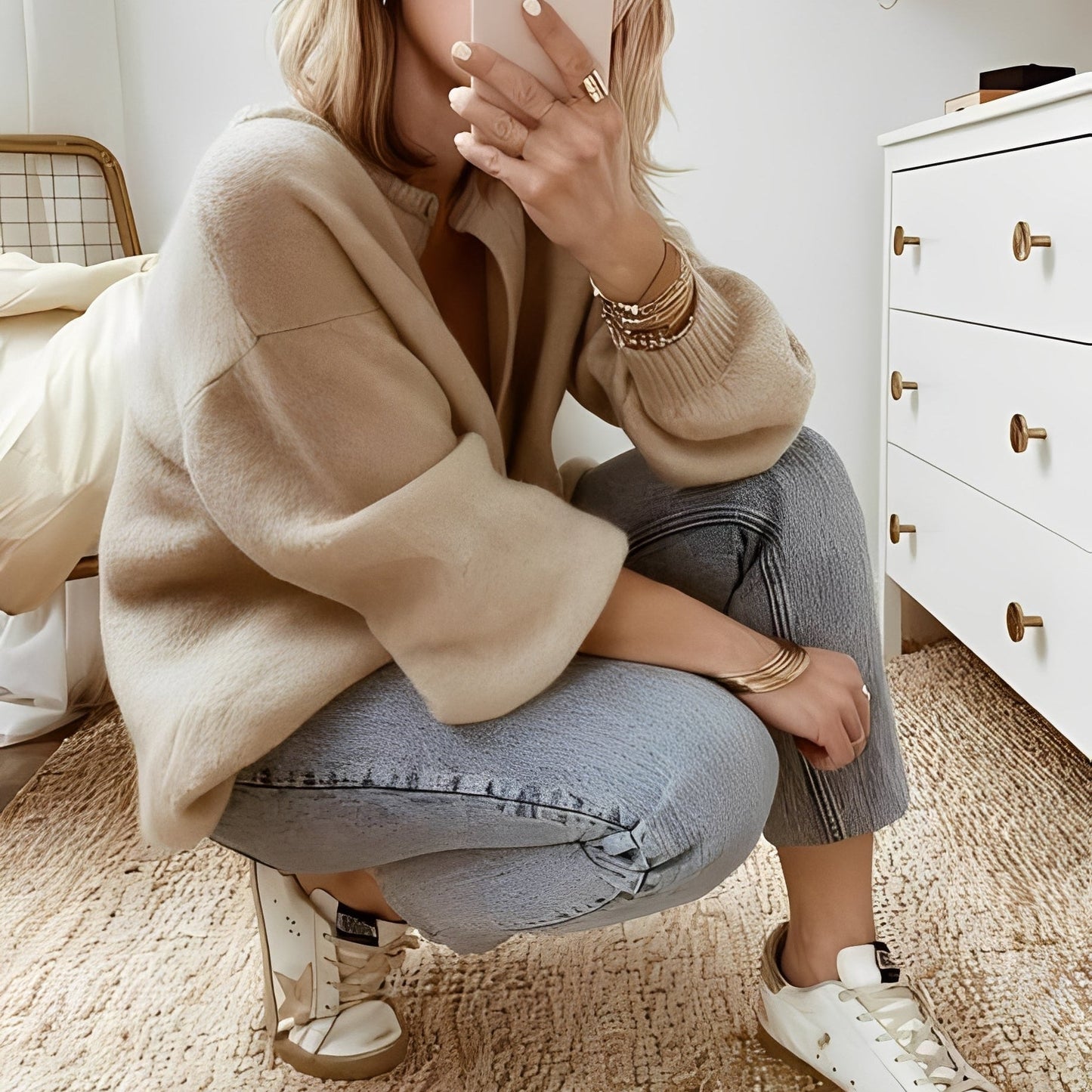 Mildred  - Varmer Oversize-Strikkcardigan for Damer