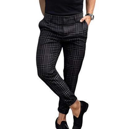 Deacon - Tilfeldige Slim-Fit-bukse med rutemønster for herrer