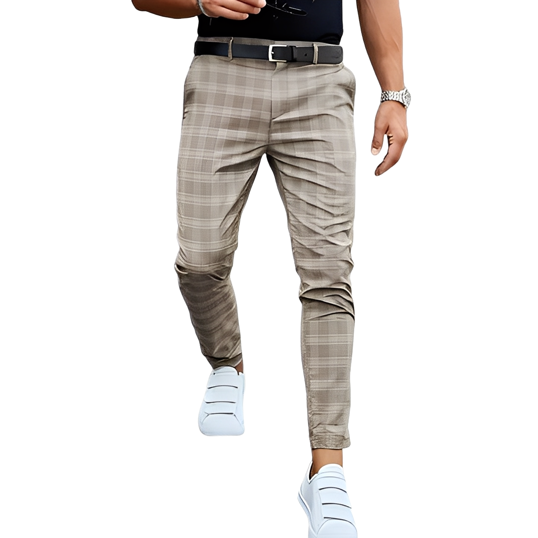 Deacon - Tilfeldige Slim-Fit-bukse med rutemønster for herrer