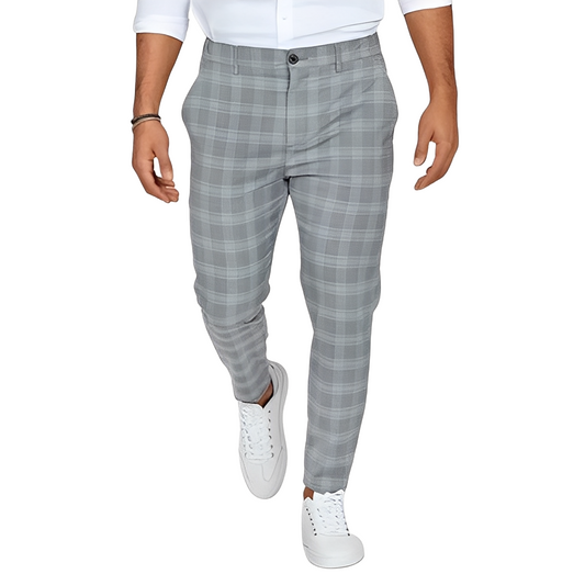 Deacon - Tilfeldige Slim-Fit-bukse med rutemønster for herrer