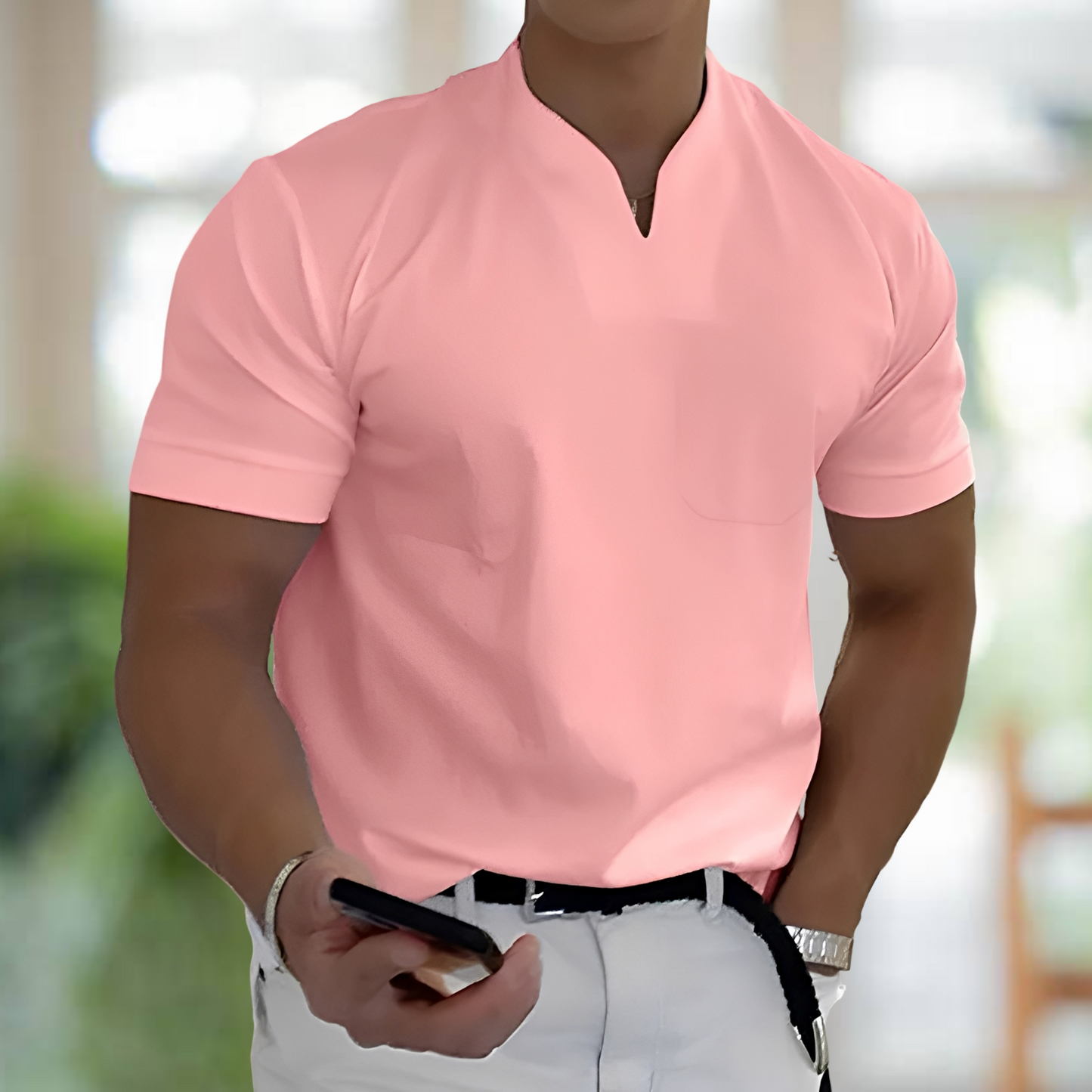 Jason – Kortermet Business-Fitnessskjorte for Herrer