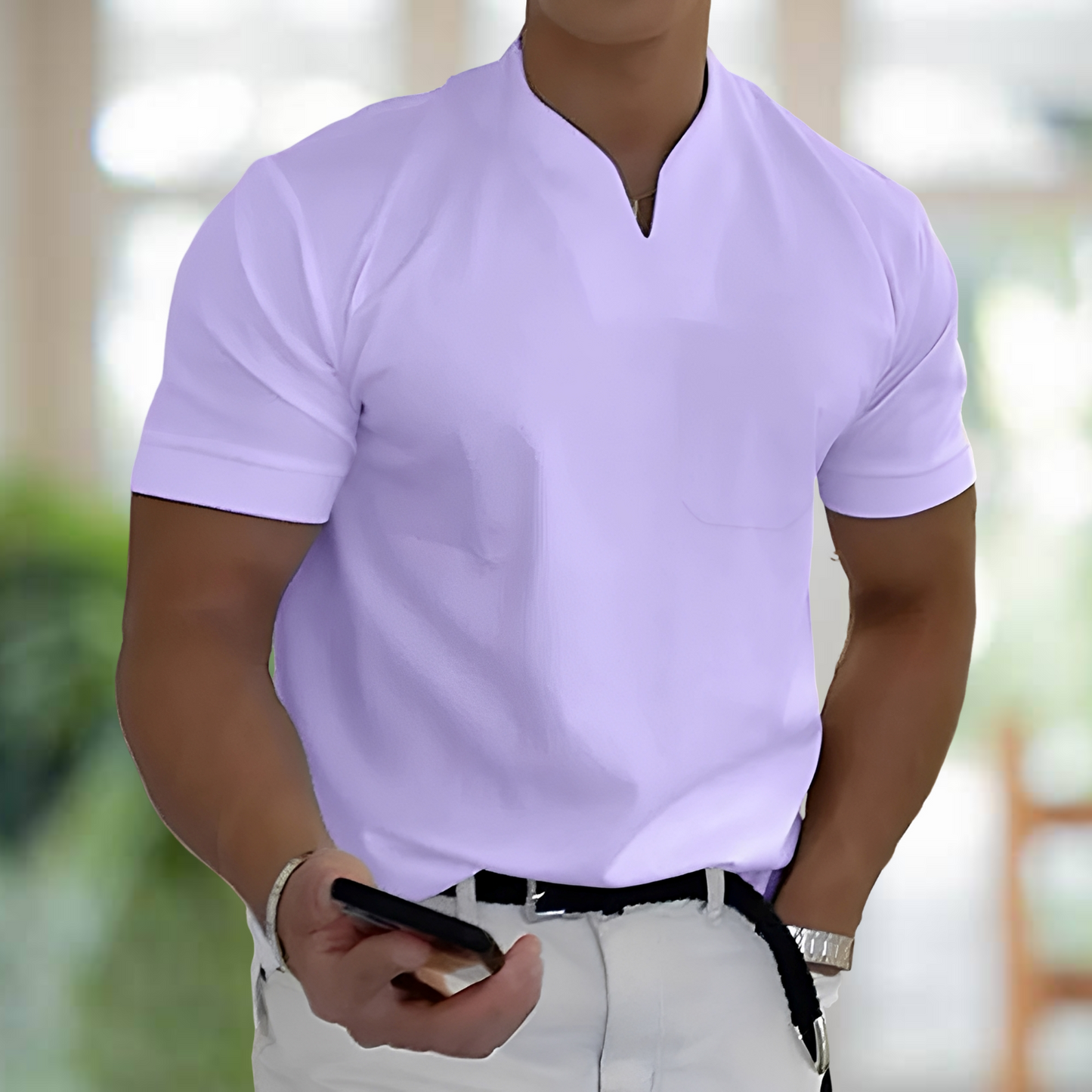 Jason – Kortermet Business-Fitnessskjorte for Herrer