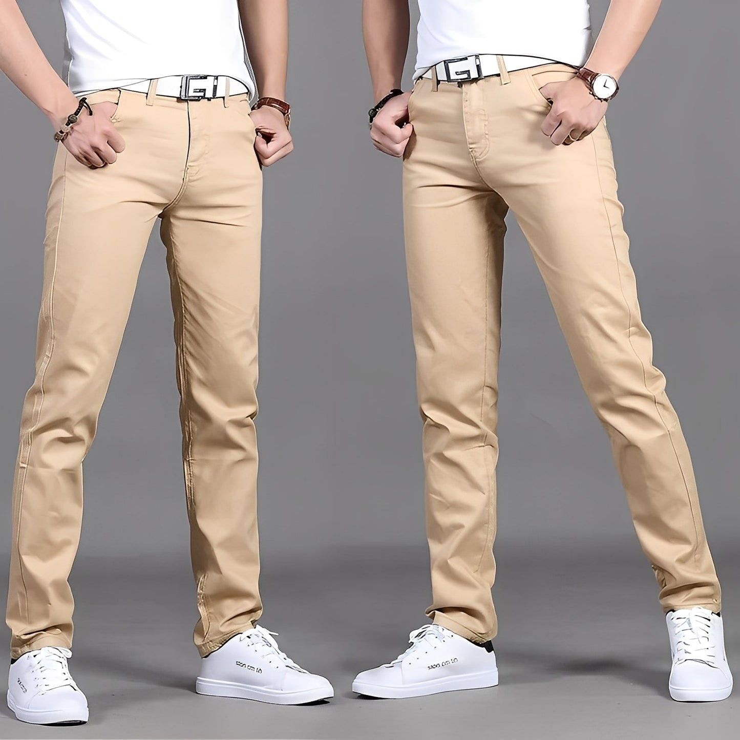 Russell - Tilfeldig, smalt snitt Chino-bukse for herrer