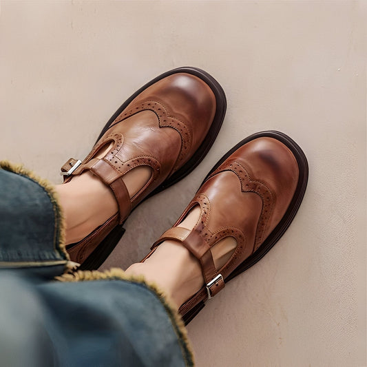 Marley - Stilfulle flate lærsko for damer