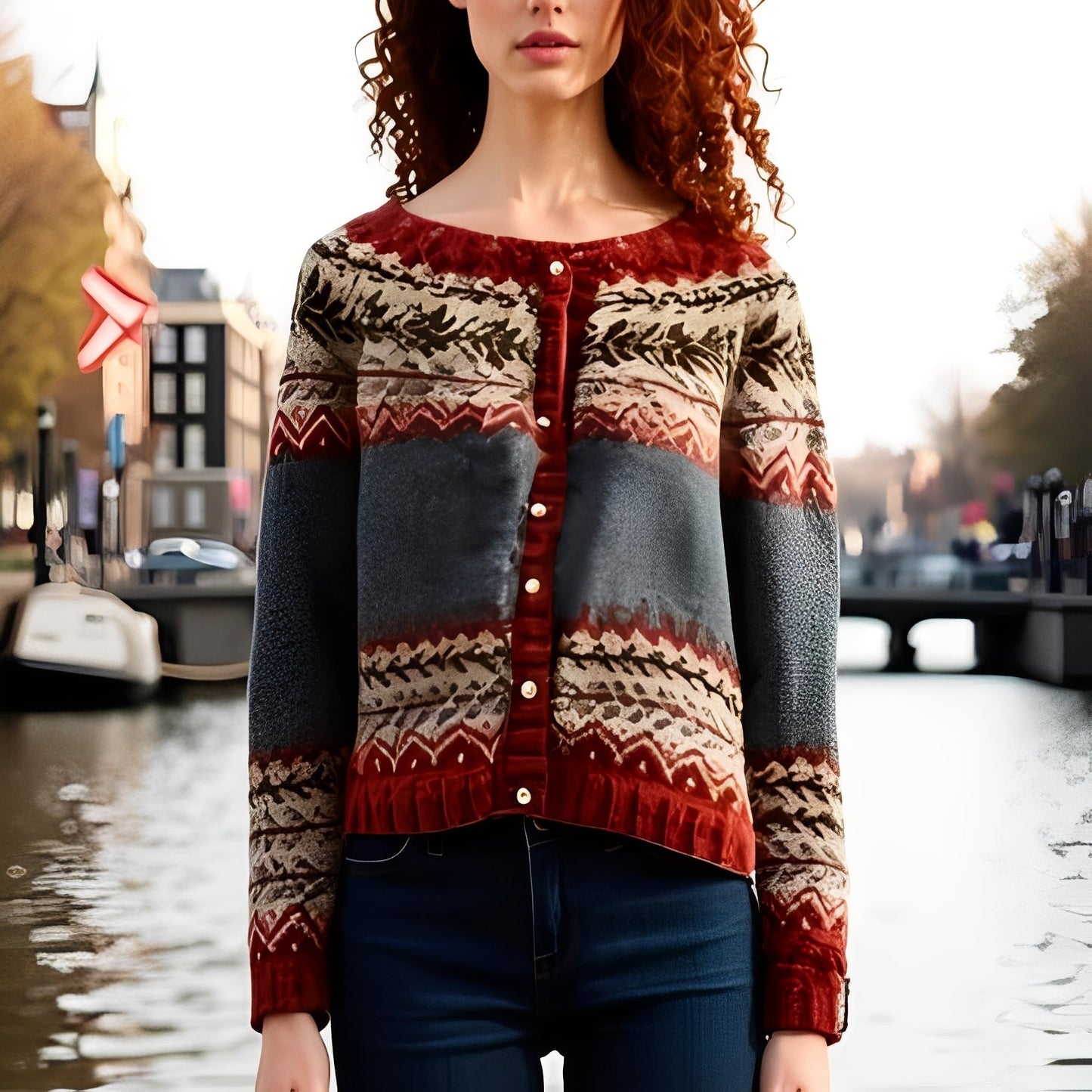 Nicola - Stilfull etnisk cardigan for damer