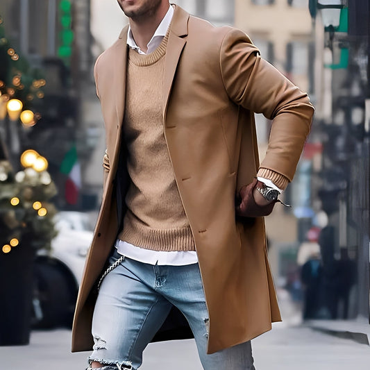 Landen - Elegant trenchcoat med reverskrage for herrer