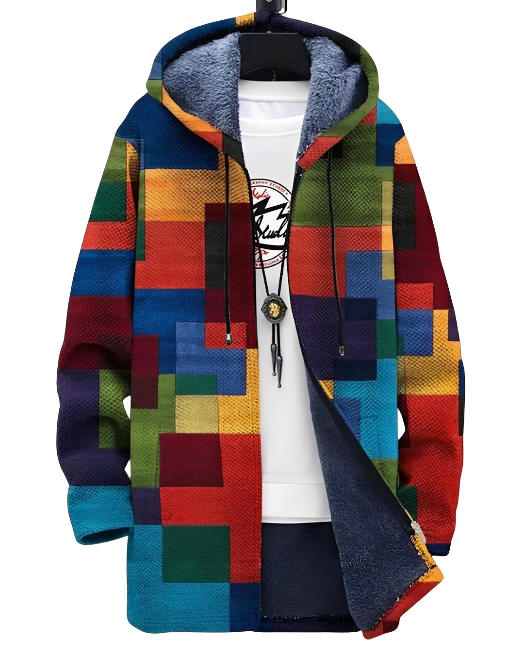 Braiden - Stilig strikkejakke med kunstnerisk trykk for herrer