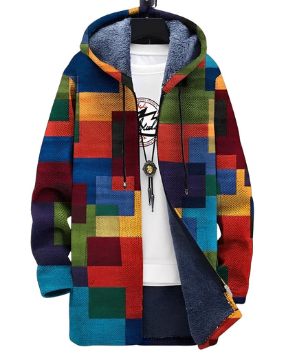 Braiden - Stilig strikkejakke med kunstnerisk trykk for herrer