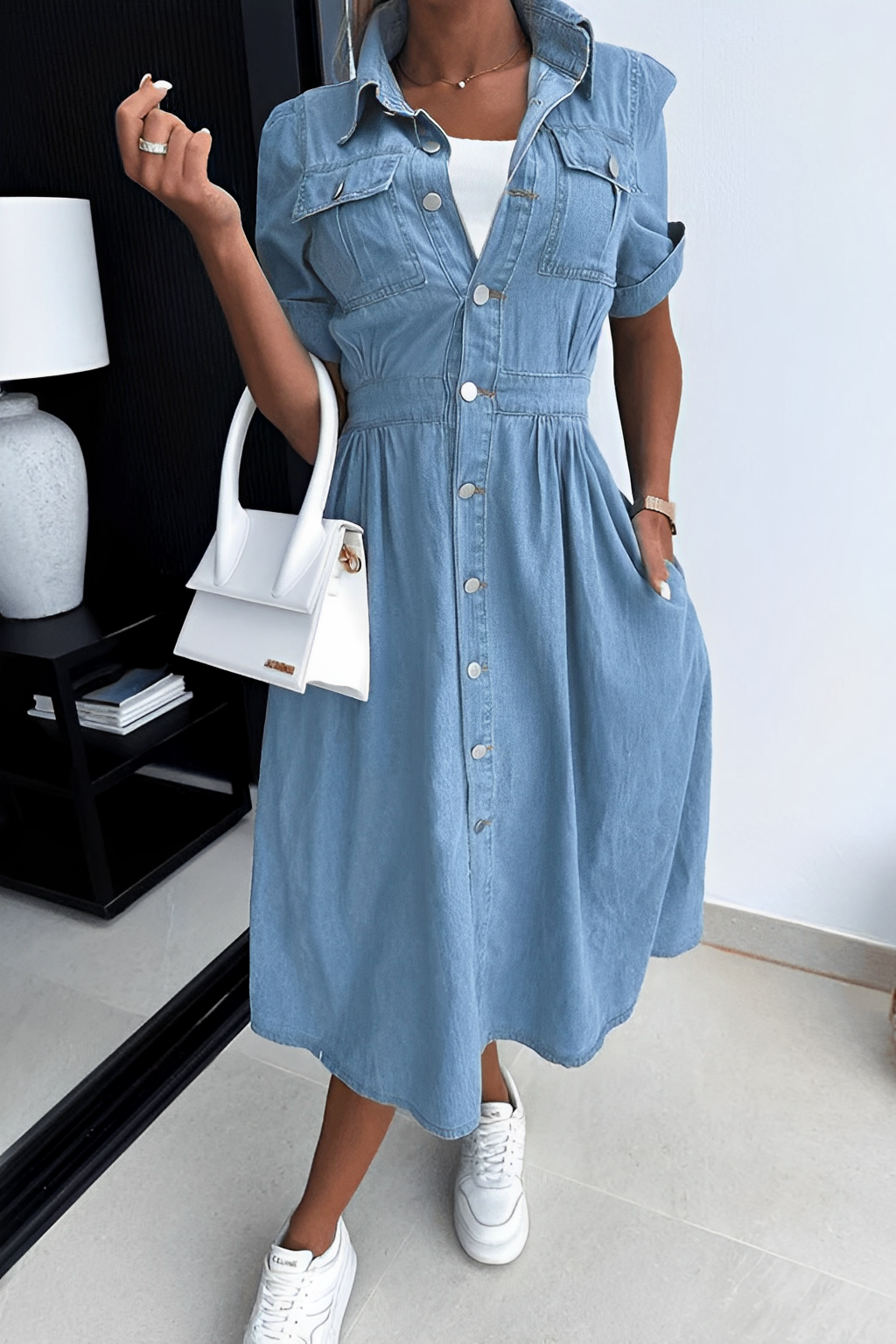 Rebekka – Jeans-midikjole med sjarm