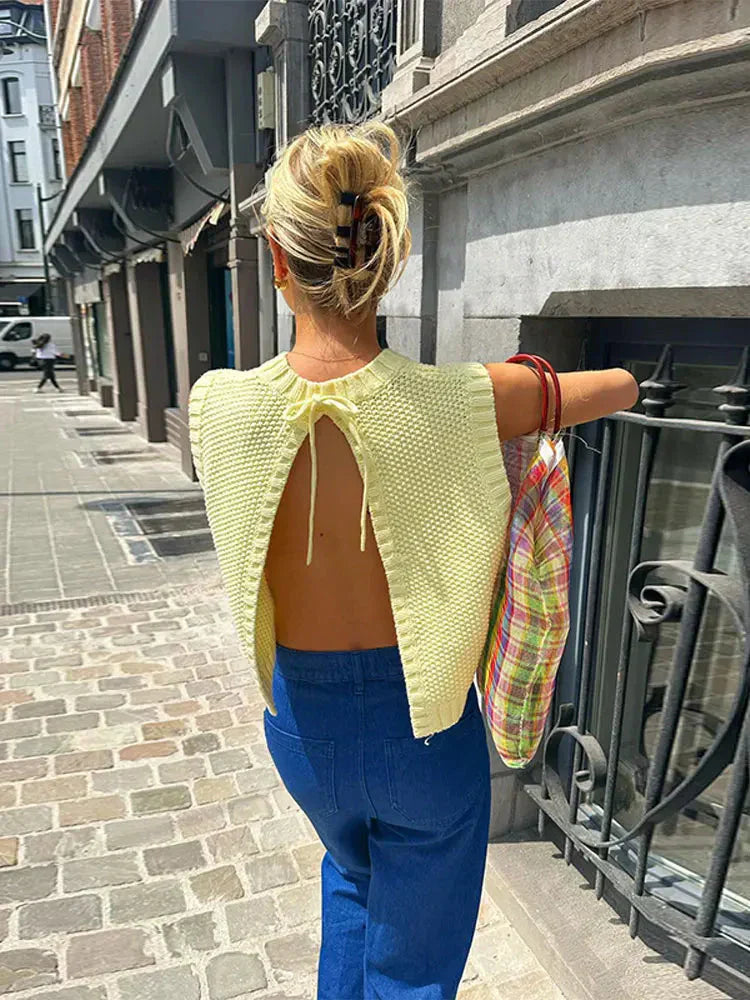 Irene – Strikket Topp Åpen Rygg