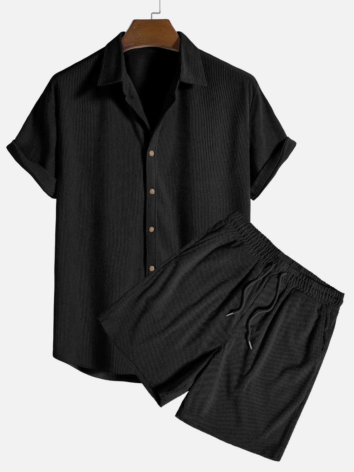Klaus – Kort Skjorte og Shorts Sett med Struktur