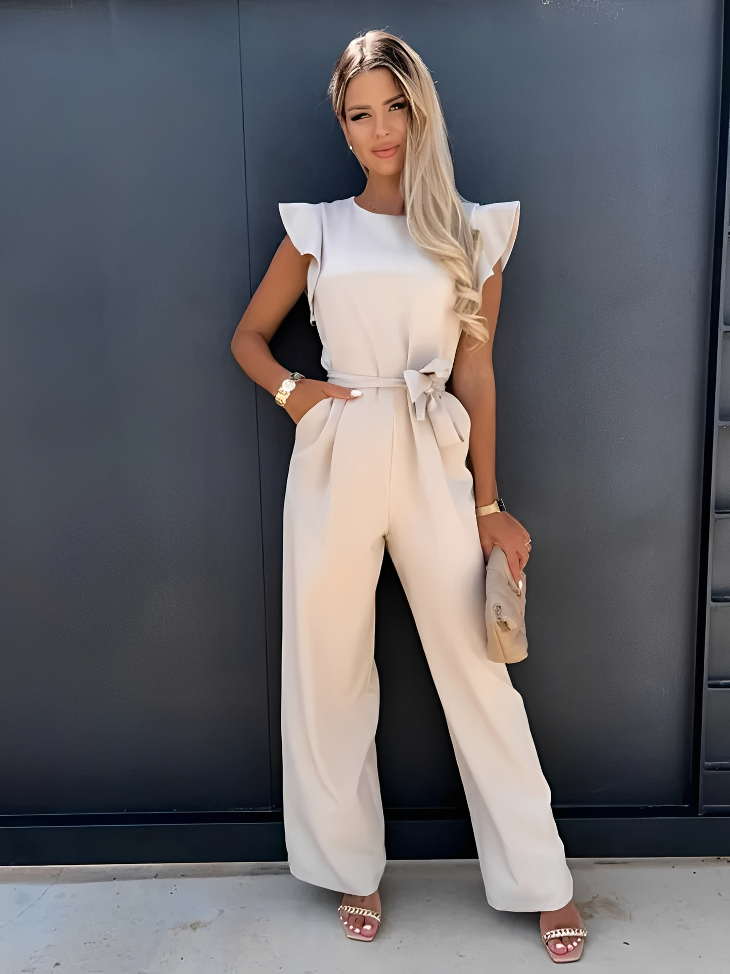 Nina – Jumpsuit med volangermer